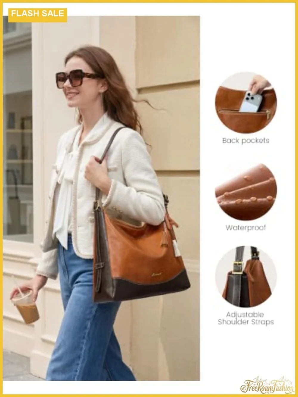 LOVEVOOK Hobo Bag Women Crossbody Vegan Leather Shoulder Handbag with Initial